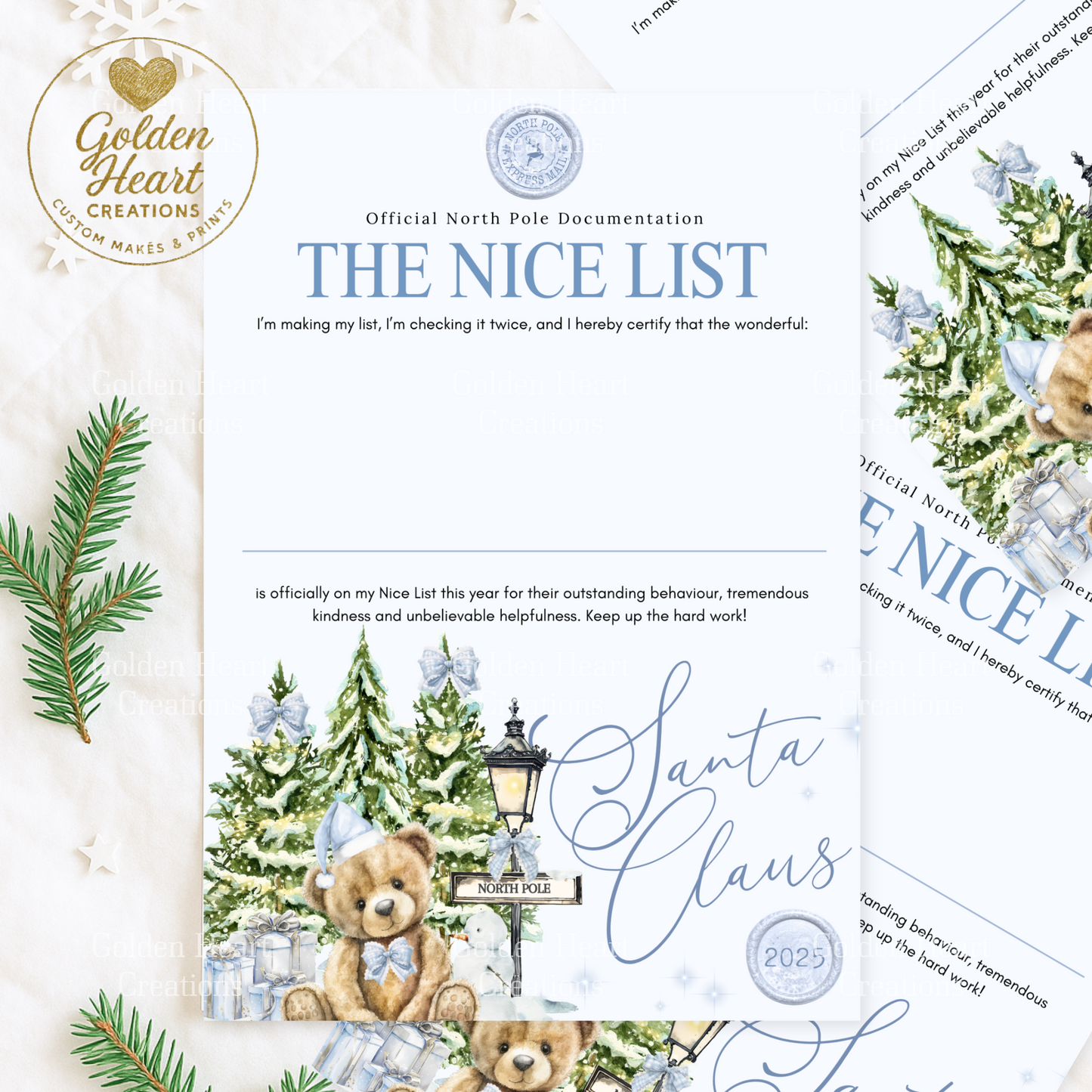 Santa Letters - Blue Bear