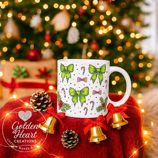 Green Bow Festive Mug