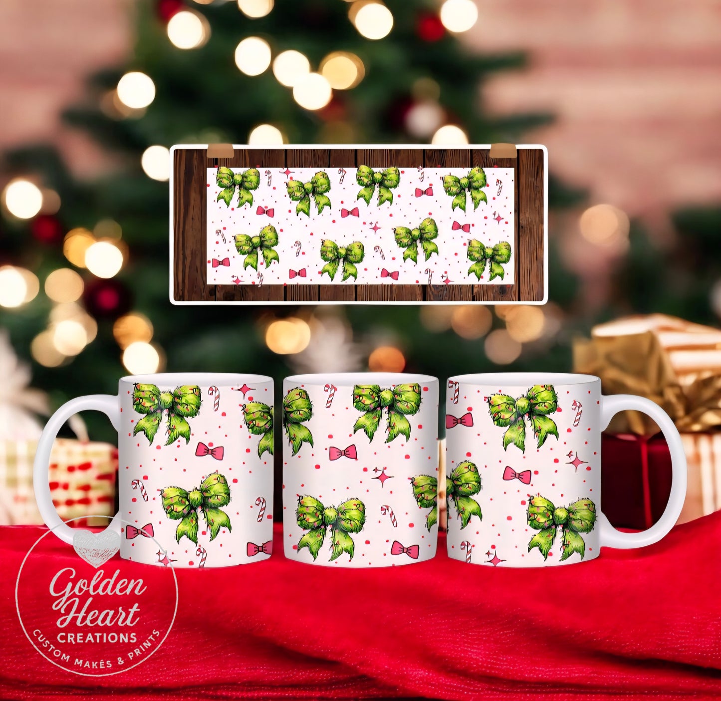 Green Bow Festive Mug